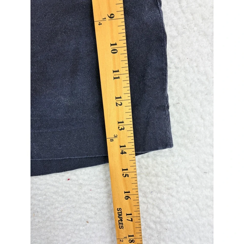 Theory Linen Shorts Pull On Women's 10 Navy Yellow Casual Summer Lot 2 Flaw - Picture 11 of 16